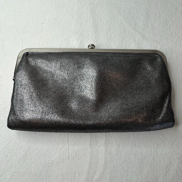 HOBO Gray Metallic Folded Wallet - Picture 1 of 7